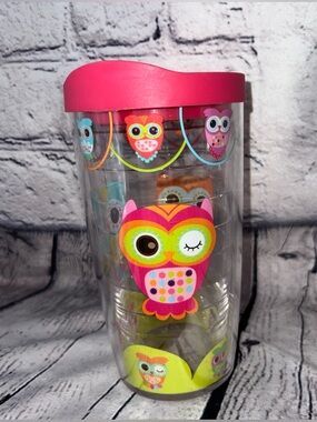 Tervis Pink Owl Design Cup Size 16oz